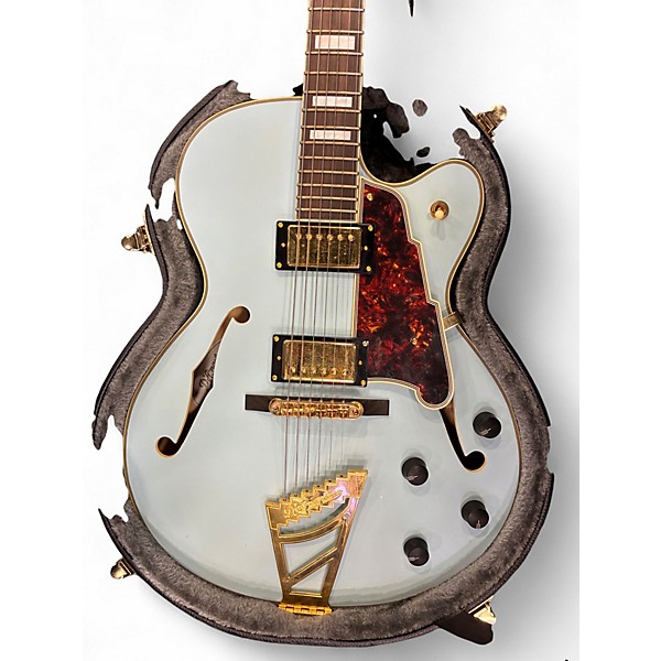 Used D'Angelico Deluxe DH Matte Powder Blue Hollow Body Electric Guitar