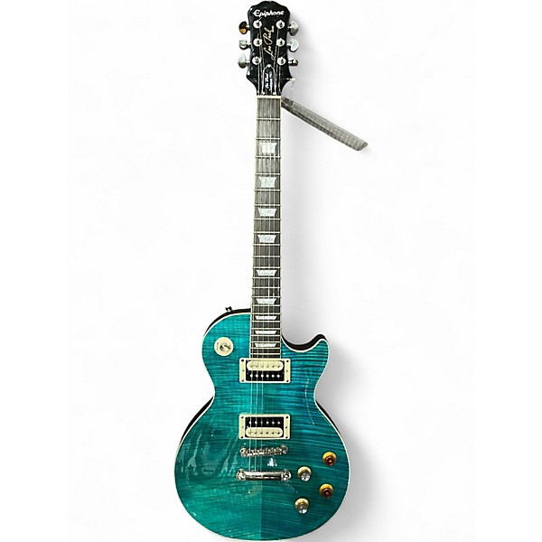Used Epiphone Les Paul Traditional Pro Ocean Turquoise Solid Body Electric Guitar
