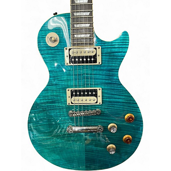 Used Epiphone Les Paul Traditional Pro Ocean Turquoise Solid Body Electric Guitar
