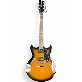 Used 2000s Reverend Manta Ray HB Vintage Sunburst Hollow Body Electric Guitar