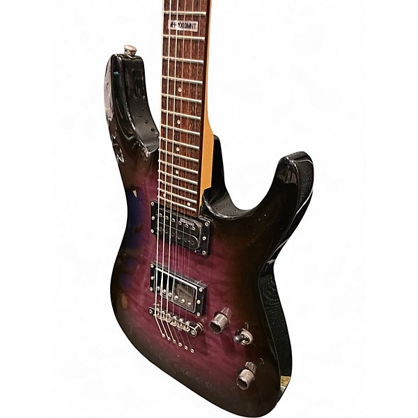 Used ESP LTD MH100QMNT Trans Purble Solid Body Electric Guitar