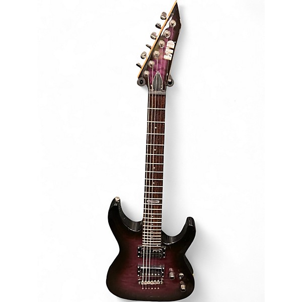 Used ESP LTD MH100QMNT Trans Purble Solid Body Electric Guitar