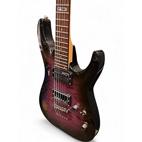 Used ESP LTD MH100QMNT Trans Purble Solid Body Electric Guitar