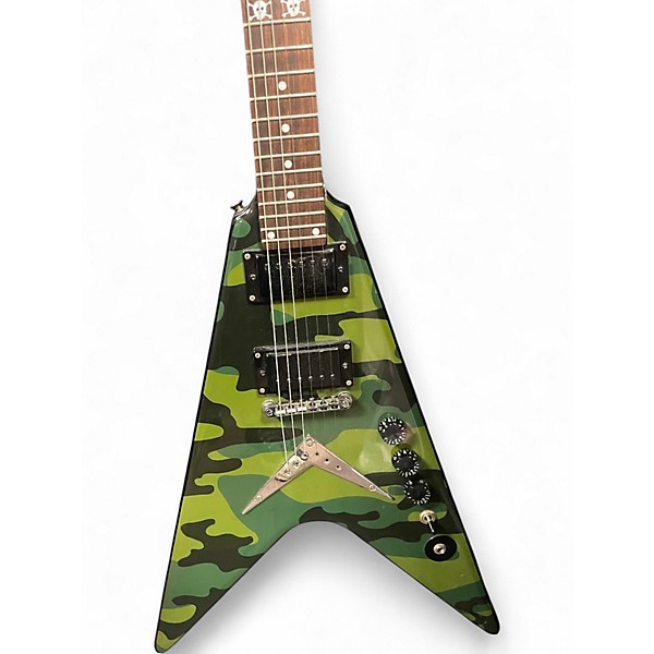 Used 2000s Washburn Dime V Camo Solid Body Electric Guitar