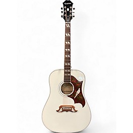 Used Epiphone Dove Pro Alpine White Acoustic Electric Guitar