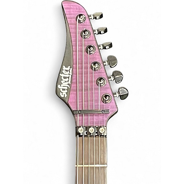 Used Schecter Guitar Research Banshee GT Purple Flame Solid Body Electric Guitar