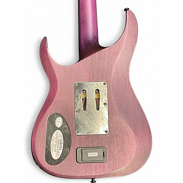 Used Schecter Guitar Research Banshee GT Purple Flame Solid Body Electric Guitar