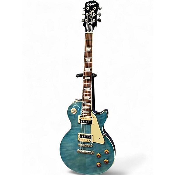 Used 2020s Epiphone Les Paul Traditional PRO III Blue Burst Solid Body Electric Guitar