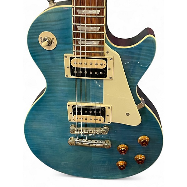 Used 2020s Epiphone Les Paul Traditional PRO III Blue Burst Solid Body Electric Guitar