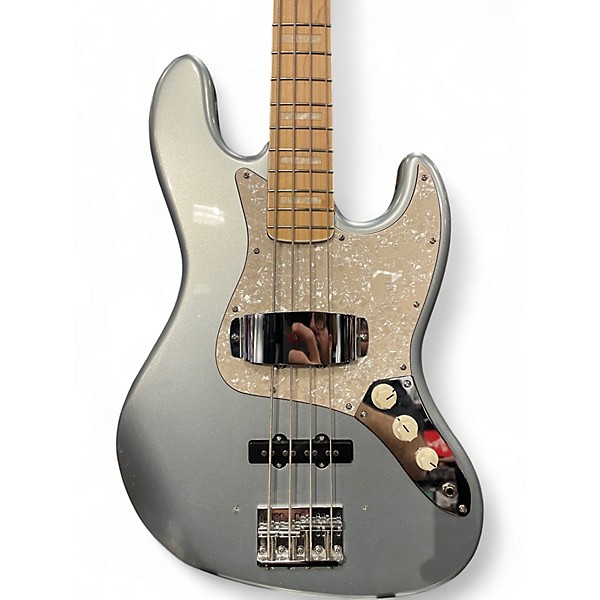Used Squier Vintage Modified Jazz Bass Silver Electric Bass Guitar