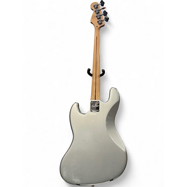 Used Squier Vintage Modified Jazz Bass Silver Electric Bass Guitar