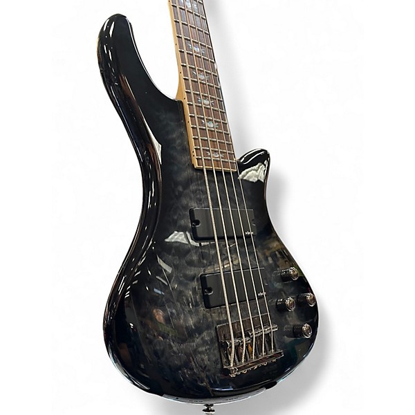 Used Schecter Guitar Research Stiletto Extreme-5 See Thru Black Electric Bass Guitar