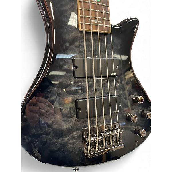 Used Schecter Guitar Research Stiletto Extreme-5 See Thru Black Electric Bass Guitar