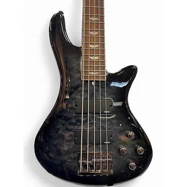 Used Schecter Guitar Research Stiletto Extreme-5 See Thru Black Electric Bass Guitar