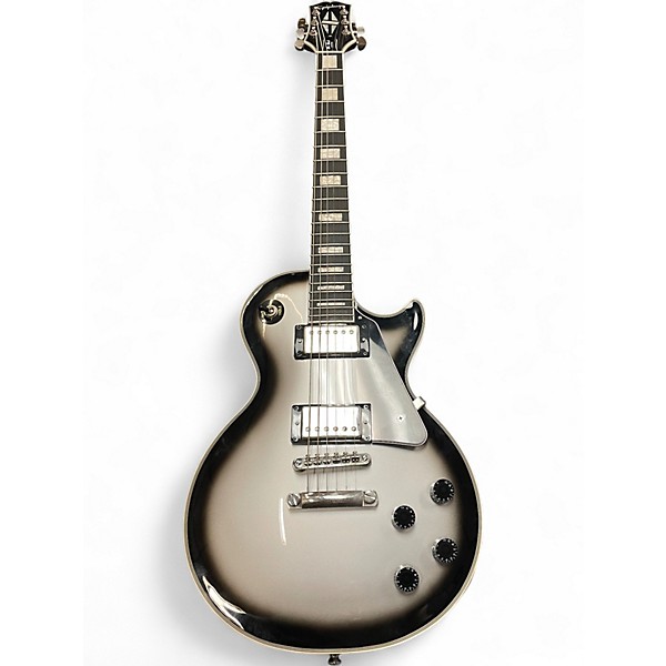 Used Epiphone Les Paul Custom Black and Silver Solid Body Electric Guitar