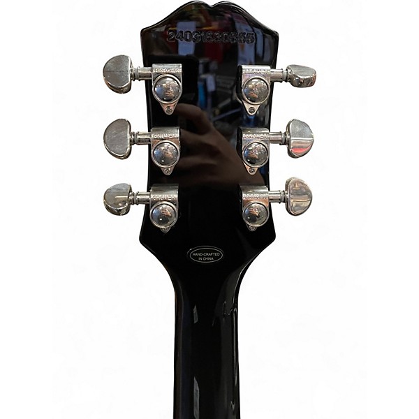 Used Epiphone Les Paul Custom Black and Silver Solid Body Electric Guitar