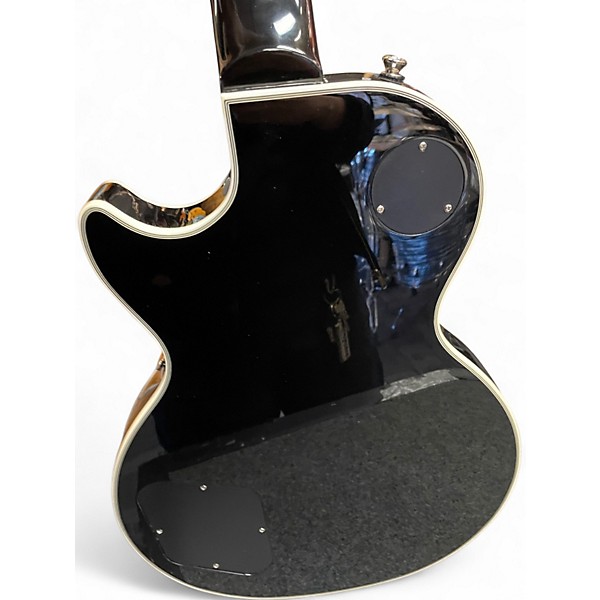 Used Epiphone Les Paul Custom Black and Silver Solid Body Electric Guitar