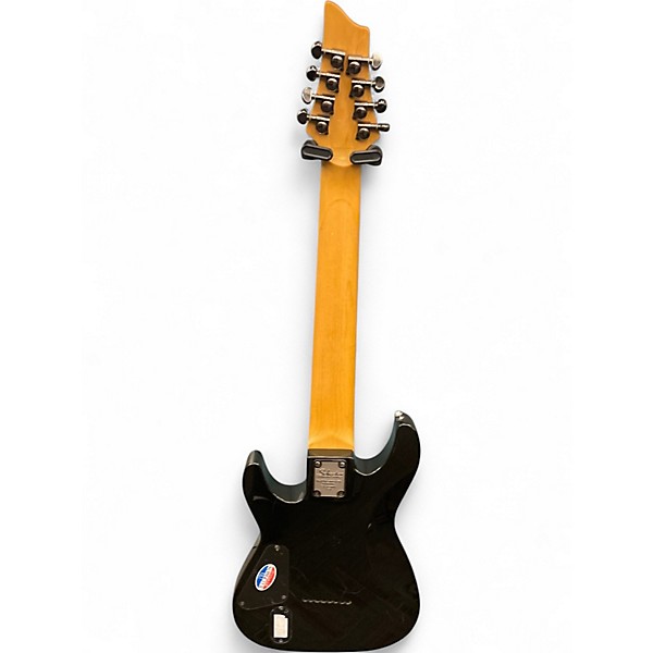 Used Schecter Guitar Research Damien Elite 8 String Black Solid Body Electric Guitar