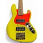 Used Fender MonoNeon Bass V Fluorescent Yellow Electric Bass Guitar