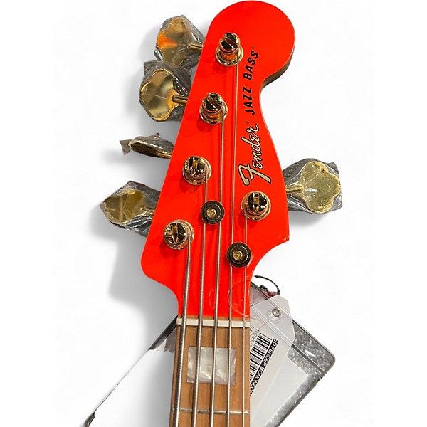 Used Fender MonoNeon Bass V Fluorescent Yellow Electric Bass Guitar