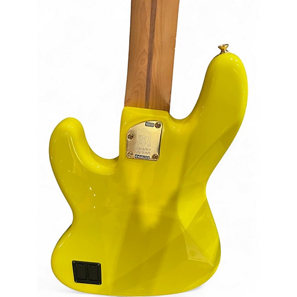 Used Fender MonoNeon Bass V Fluorescent Yellow Electric Bass Guitar