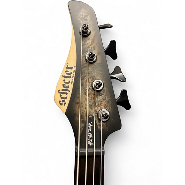 Used 2020s Schecter Guitar Research REAPER Charcoal Burst Electric Bass Guitar