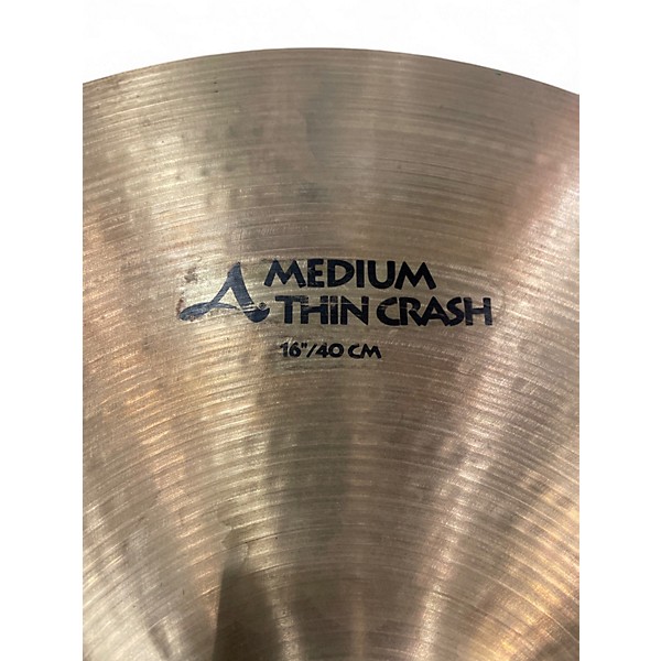 Used Zildjian 16in A Series Medium Thin Crash Cymbal