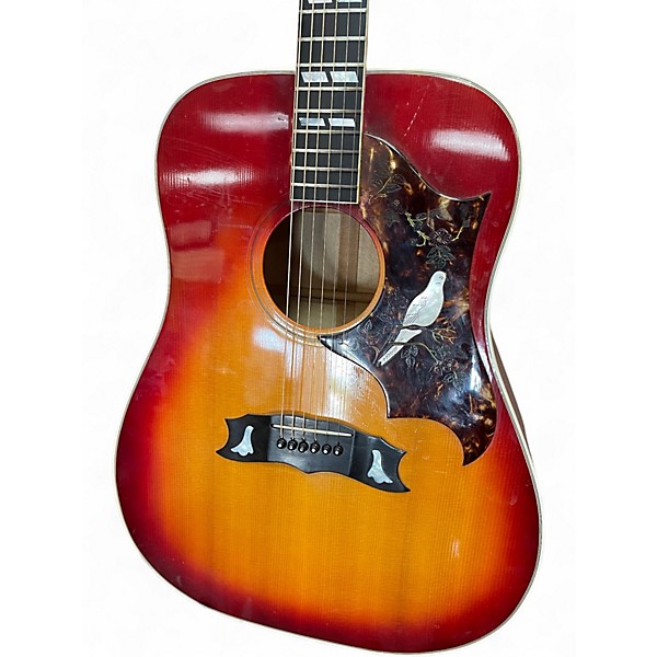 Vintage 1977 Gibson Dove 2 Color Sunburst Acoustic Electric Guitar