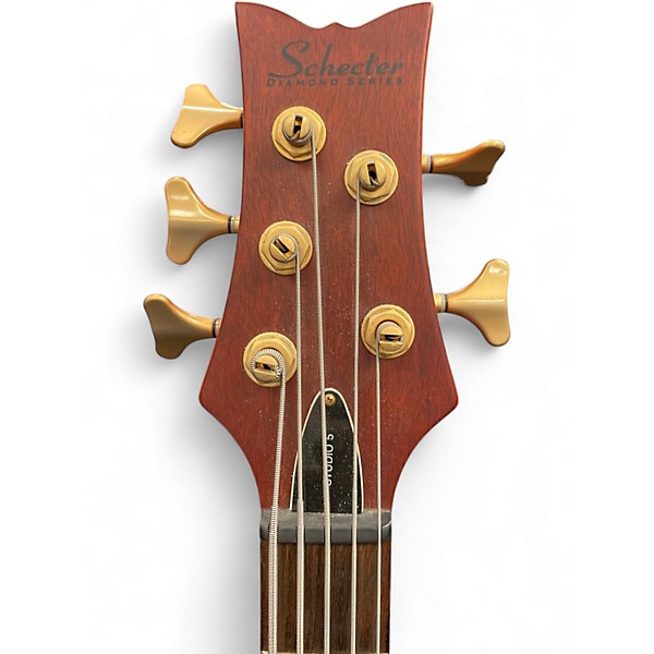 Used Schecter Guitar Research Stiletto Studio 5 String Satin Honey Electric Bass Guitar