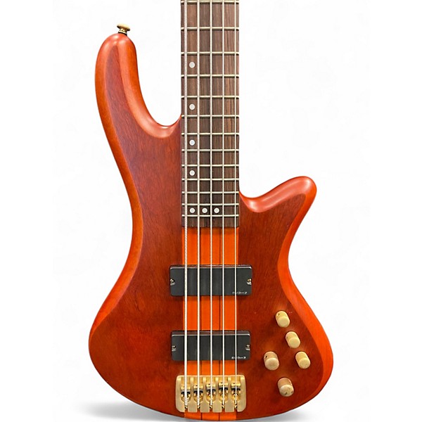Used Schecter Guitar Research Stiletto Studio 5 String Satin Honey Electric Bass Guitar