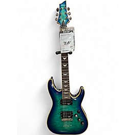 Used Schecter Guitar Research Omen Extreme 6 Blue Burst Solid Body Electric Guitar