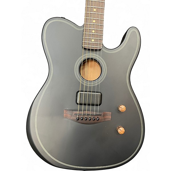 Used Fender Acoustasonic Telecaster Black Acoustic Electric Guitar