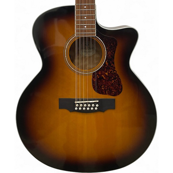 Used Guild F2512CE DELUXE 2 Color Sunburst 12 String Acoustic Electric Guitar