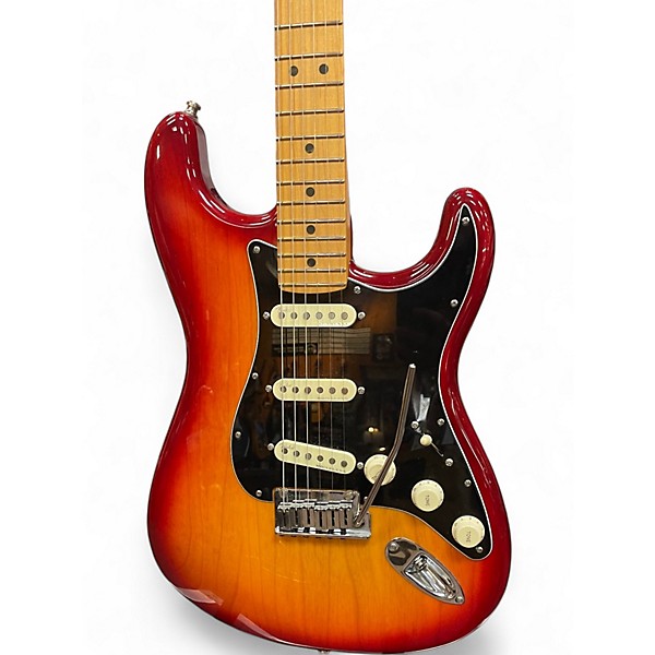 Used Fender American Ultra Luxe Stratocaster Plasma Red Burst Solid Body Electric Guitar