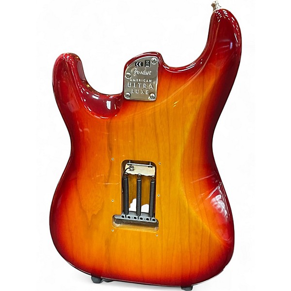 Used Fender American Ultra Luxe Stratocaster Plasma Red Burst Solid Body Electric Guitar