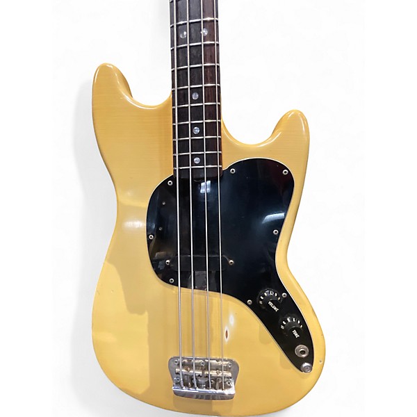 Vintage 1978 Fender Musicmaster Bass Yellow Electric Bass Guitar