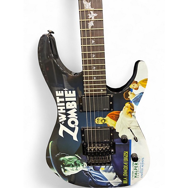 Used ESP LTD Kirk Hammett Signature White Zombie White Zombie Pattern Solid Body Electric Guitar