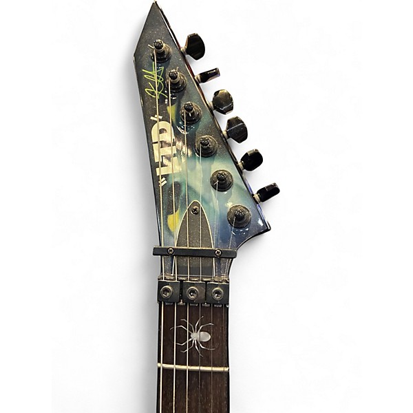 Used ESP LTD Kirk Hammett Signature White Zombie White Zombie Pattern Solid Body Electric Guitar