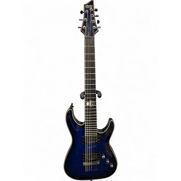 Used Schecter Guitar Research C7 Blackjack BLUE Solid Body Electric Guitar