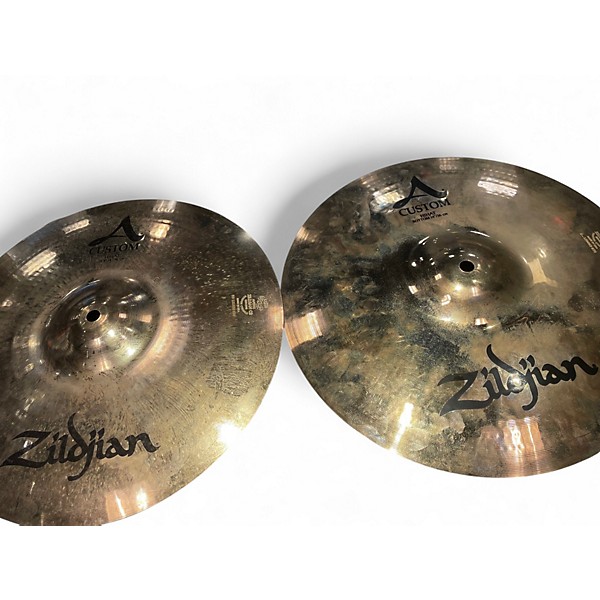 Used Zildjian 14in A Custom Hi Hat Pair Cymbal