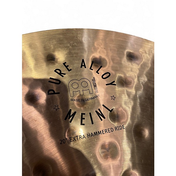 Used MEINL 20in PURE ALLOY EXTRA HAMMERED RIDE Cymbal