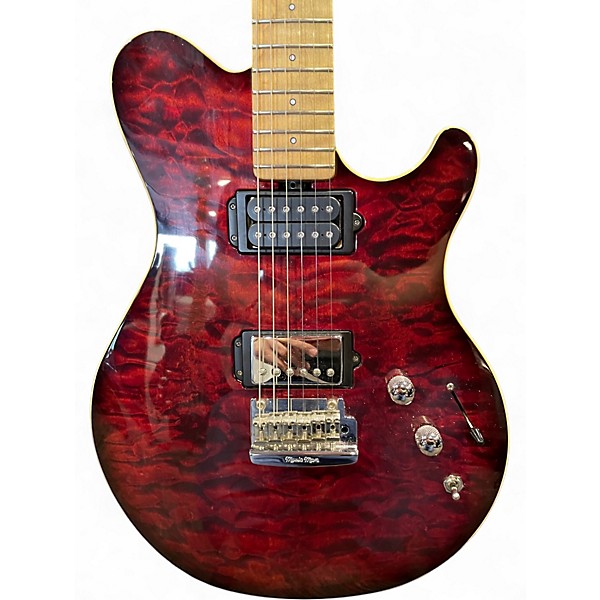 Used Ernie Ball Music Man 25th Anniversary Trans Red Solid Body Electric Guitar