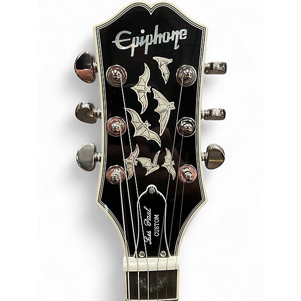 Used Epiphone Les Paul Custom Bats In Flight Dark Purple Burst Solid Body Electric Guitar