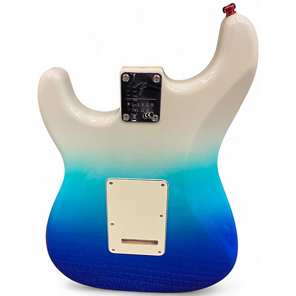 Used Fender Player Plus Stratocaster Blue and White Solid Body Electric Guitar