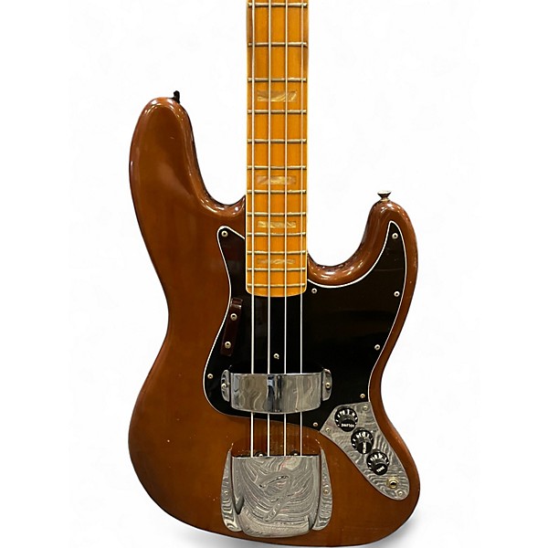 Vintage 1977 Fender Jazz Bass Brown Electric Bass Guitar