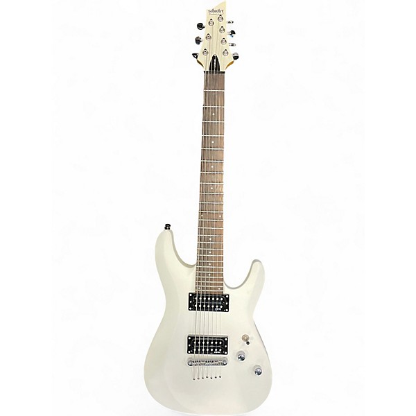 Used Schecter Guitar Research DIAMOND SERIES C-7 DELUXE WHIITE Solid Body Electric Guitar