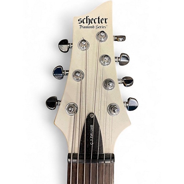 Used Schecter Guitar Research DIAMOND SERIES C-7 DELUXE WHIITE Solid Body Electric Guitar