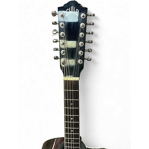 Used Guild F2512CE Trans Black 12 String Acoustic Electric Guitar