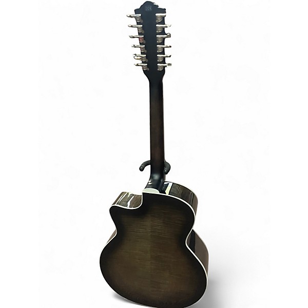 Used Guild F2512CE Trans Black 12 String Acoustic Electric Guitar