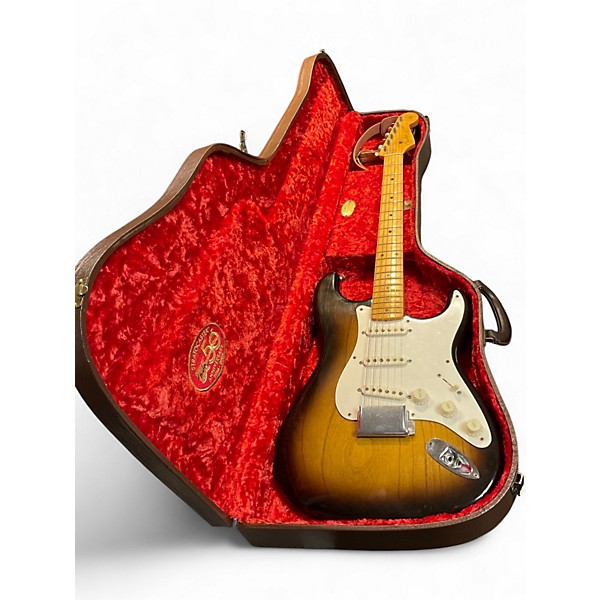 Used 2004 Fender MASTERBUILT BY CHRIS FLEMING 1954 STRATOCASTER REISSUE Faded Tobacco Solid Body Electric Guitar